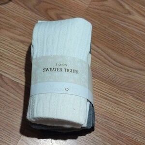 Kids Sweater Tights - White, Gray, Black